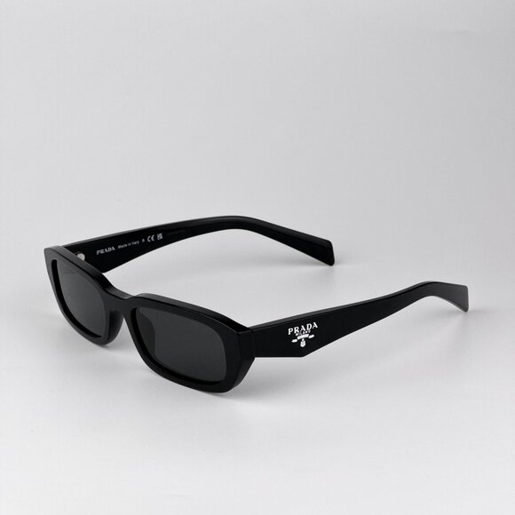 Prada Sunglasses – Black Rectangle Frame Grey Lenses | Model PRB06S 16K08Z - Picture 4 of 11